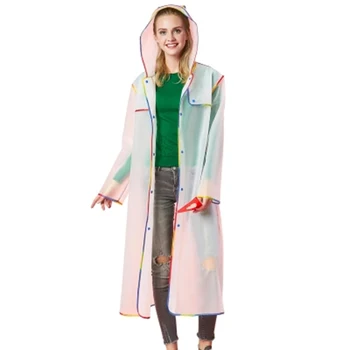 

Transparent Women Long Raincoat Plastic Parka Windbreaker Raincoat Men Cover Rain Poncho Chamarra Mujer Women Rainwear 5R170