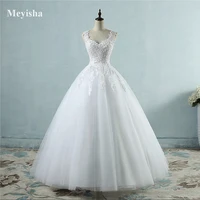 ZJ9076 Ball Gown Spaghetti Straps White Ivory Tulle Pearls Bridal Dress For Wedding Dresses 2023 Marriage Customer Made - Image 2