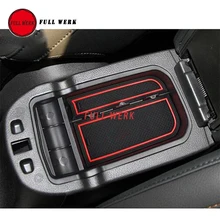 Car Armrest Box Storage Organizer Container Tray with Logo for Jeep Compass 2017 Auto Interior Stowing Tidying Accessories
