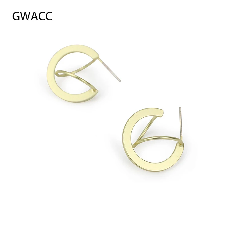 

GWACC Round Open Twisted Hoop Earrings For Women Geometric Metal Maxi Vintage Golden Irregular Hoop Earring Statement Jewelry