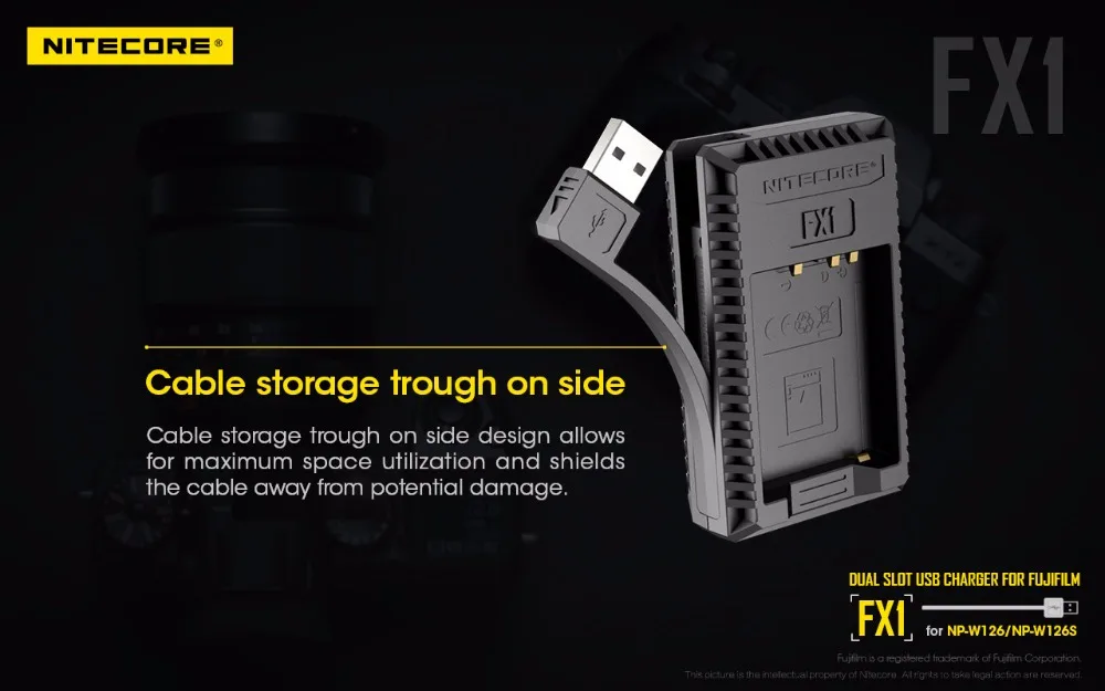 Nitecore FX1 двойной слот USB Зарядное устройство для ЖК-дисплея с подсветкой Fujifilm NP-W126 NP-W126S Камера Батарея X-Pro1 X-T1 XE1 XE2 XA1 XA2 XM1 HS30 X-T2 X-E2S