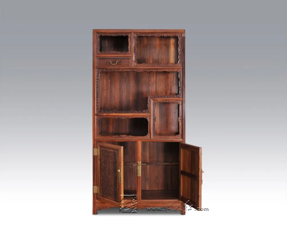Solid Wood Storage Bookcase Living Room Office Filing Cabinets Redwood Rosewood Magazine Racks Combined Bookshelf Multi-function