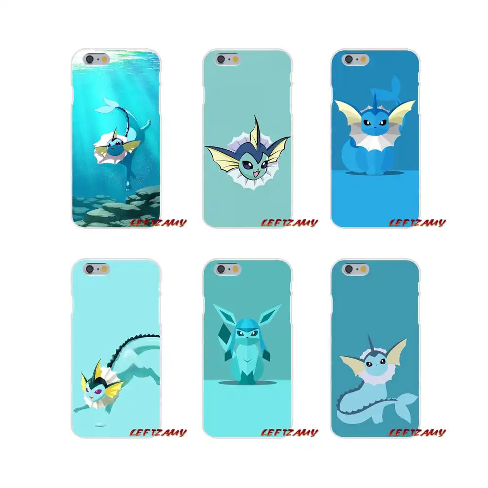 Cute Kawaii Anime Pokemon Vaporeon Slim Silicone Phone Case For Iphone X 4 4s 5 5s 5c Se 6 6s 7 8 Plus Half Wrapped Cases Aliexpress