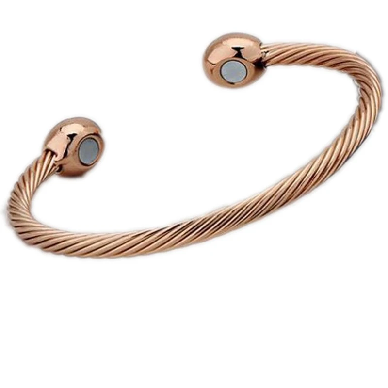 

Magnet Jewelry Health Care Energy Bracelets Bangles Healing Copper Magnetic Therapy Bracelet Twisted Open Cuff Bangle