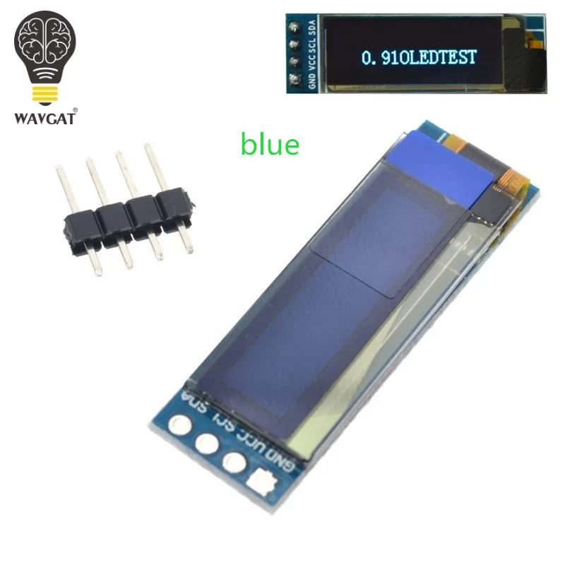 WAVGAT 0 91 дюймов O светодиодный модуль &quotСиний 128X32 ЖК-дисплей Дисплей 91&quot IIC связи |