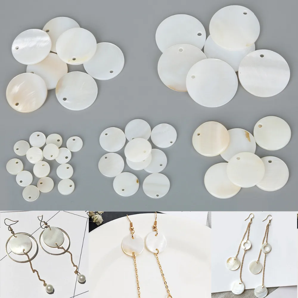

Hot 20pcs/10pcs Dia 5-25mm Natural Freshwater White Round Plated Shell Stone Beads Handmade DIY Jewelry Accessories Findings