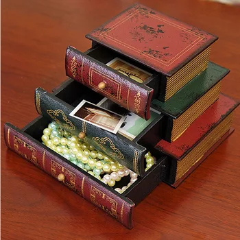 

[European] Jingmei European style wooden jewelry box box drawer desk ornaments gift book study