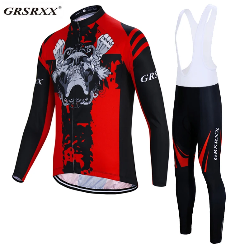 

GRSRXX 2019 Winter Thermal Fleece Cycling Jersey Sets Racing Bike Cycling Suit Mountian Bicycle Cycling Clothing Ropa Ciclismo