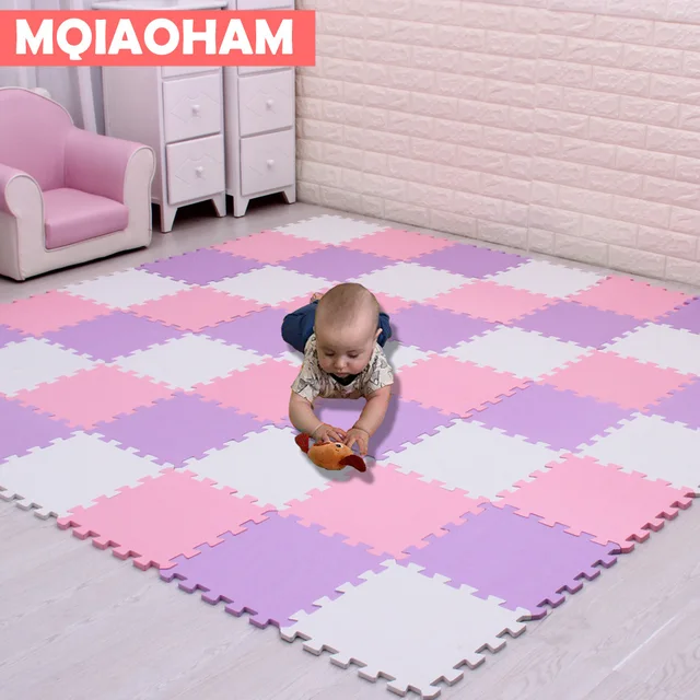 MQIAOHAM Foam Mat Children Crawling Play Mat Kids Game Puzzle Mats Kindergarten Flooring Tiles 18 pcs/set crawling rugs For Baby 6