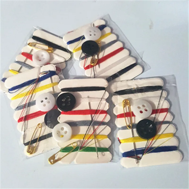 

50 Bags mini sewing kit Portable Sewing Kit Needle Thread Button Pin Set Travel Tools Kit Women Hand Sewing Bag