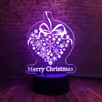 

Xmas Light-up Model 3D Illusion Led Lamp 7 Color Changing Desk Nightlight Merry Christmas Model Flash Toys