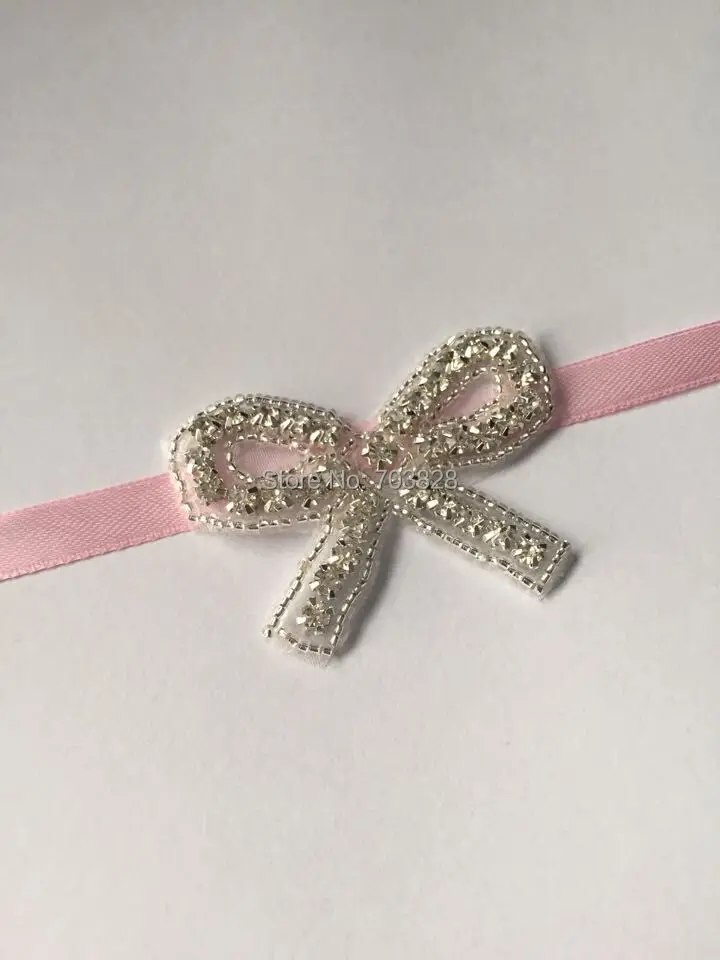 Горный хрусталь бант ручной работы Дети bling праздничные ободки кристалл для девушки бисером свадебные повязки для волос головные уборы для детей