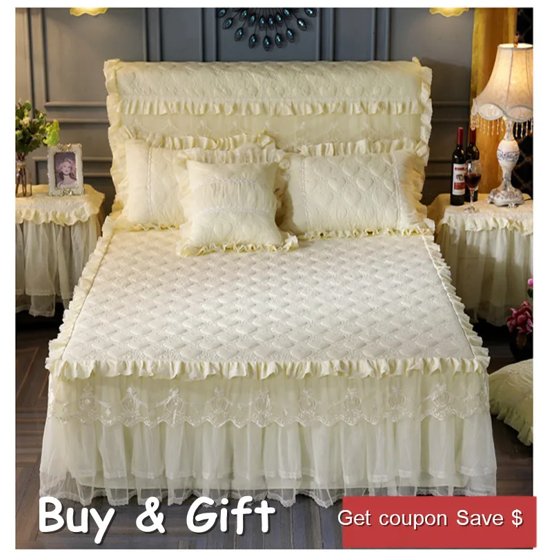 Free Express Shipping Quilted Lace Bedspreads Lace Princess Sheets Lace