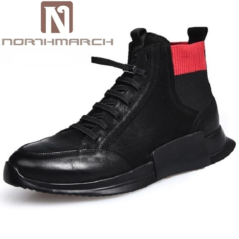 

NORTHMARCH New Retro Men Martin Boots Round Toe Shoes British Style Lace-Up Mens Motorcycle Military Boots Outdoor Men Sneaker