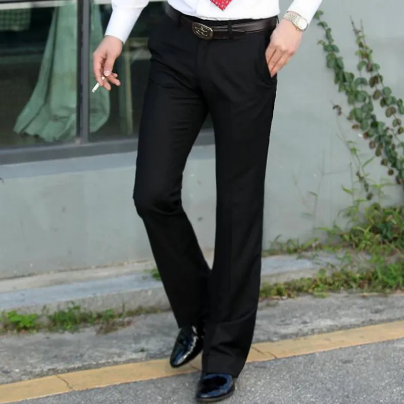 2019 New Men's Flared pants Casual Fashion Free Hot trousers Drape Wide ...