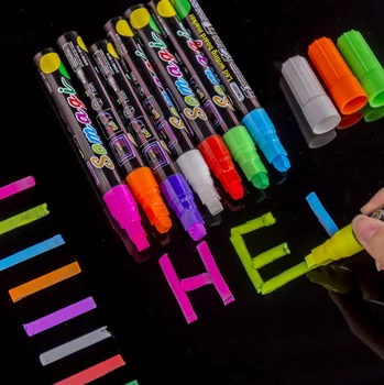 

8pcs Liquid Chalk Erasable Highlighter Fluorescent Marker Pen Colorful Art Painting For Whiteboard LED Chalkboard School