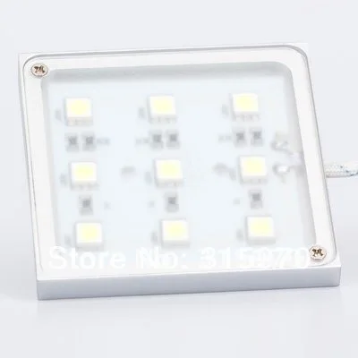 9 шт. 5050SMD Led подсветка тонкий тип 12 В Квадратный светодиодный светильник для шкафа