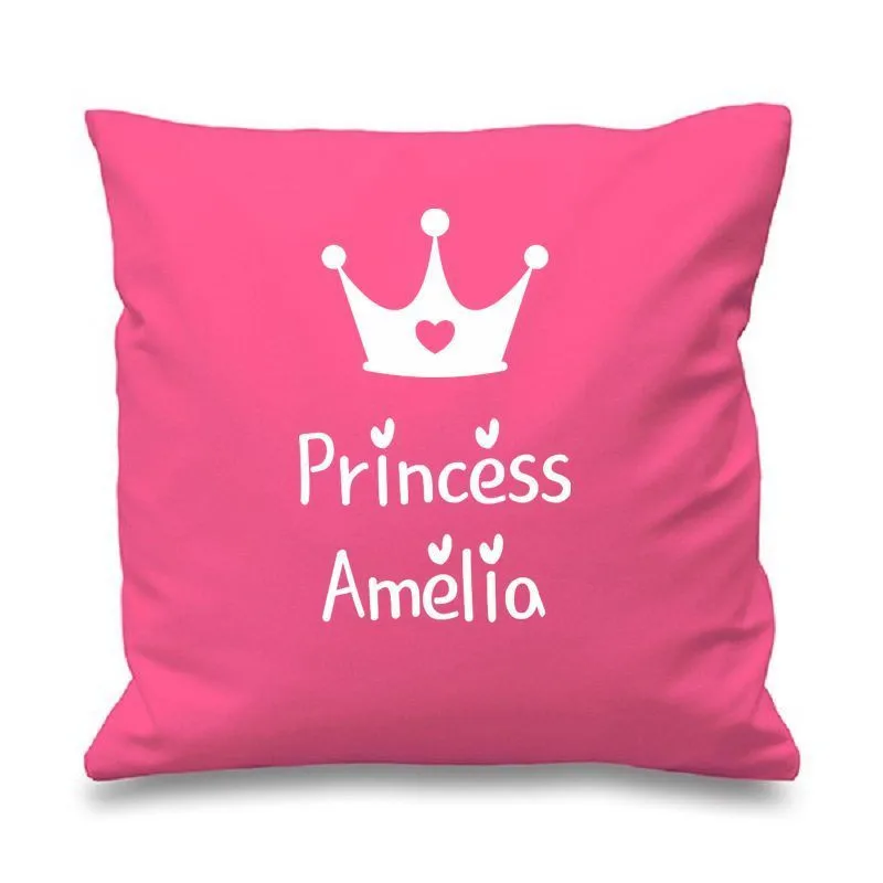 Персонализированные Розовая Принцесса Корона Чехлы пользовательское имя Бросок Наволочка индивидуальное девушка подарки Домашний