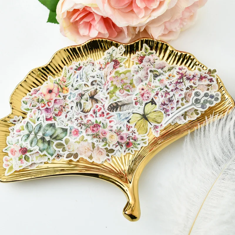 

VUAWRTG Flowers Vellum Paper stickers for Scrapbooking Happy Planner/Card Making/Journaling Project DIY