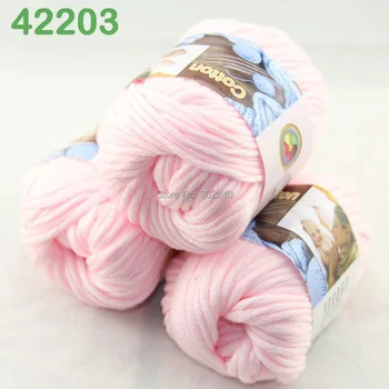 

LOT of 3 Balls X 50g Special Thick Worsted Cotton Knitting Yarn baby pink 2203