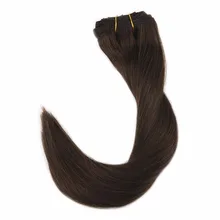 Full Shine Clip In Hair Extension Dark Brown Color#2 Hair Clip Ins 9 Pcs 120g 100% Remy Human Hair Clip In Extensions Hair-Clip