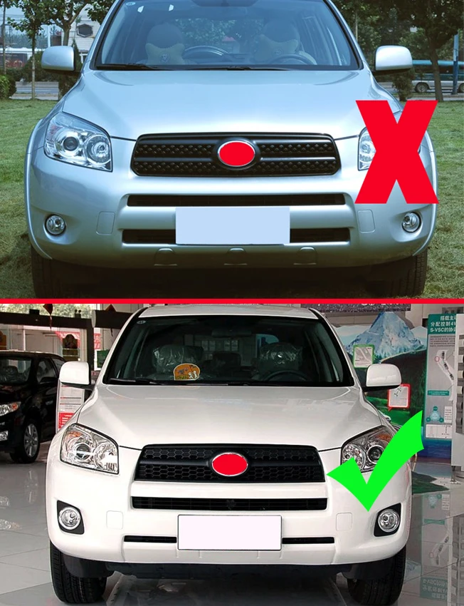 Для Toyota RAV4 2007 2008 2009 2010 2011 2012 ABS Хромированная передняя решетка Вокруг отделки