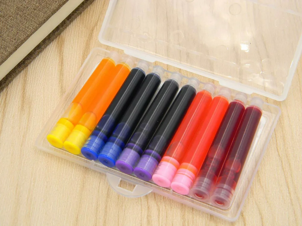 

Box pack 10pc color Fountain Pen Ink refill Converter Pump 3.4mm Cartridges Pen refill