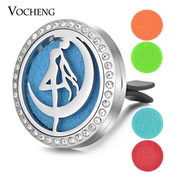 

10pcs/lot Essential Oil Car Diffuser Locket 316L Stainless Steel Moon Crystal Vent Clip Magnetic without Felt Pads VA-343*10