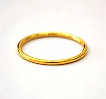 Fashion 999 Solid 24K Yellow Gold Ring /Lucky Men&Women Ring/ USA Size:5/ 1-2G