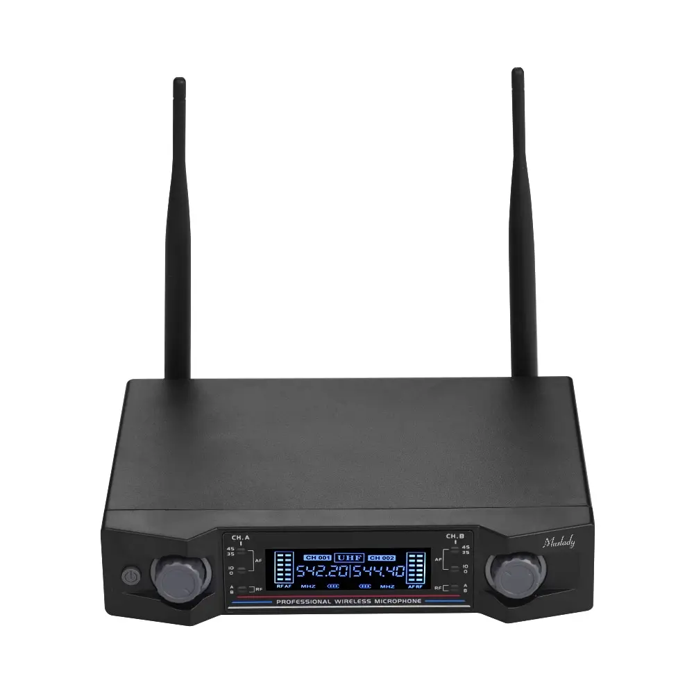 

Muslady U2 UHF Wireless Microphone System 2 Handheld Mics & 1 Receiver with LCD Display for Karaoke Home Entertainment