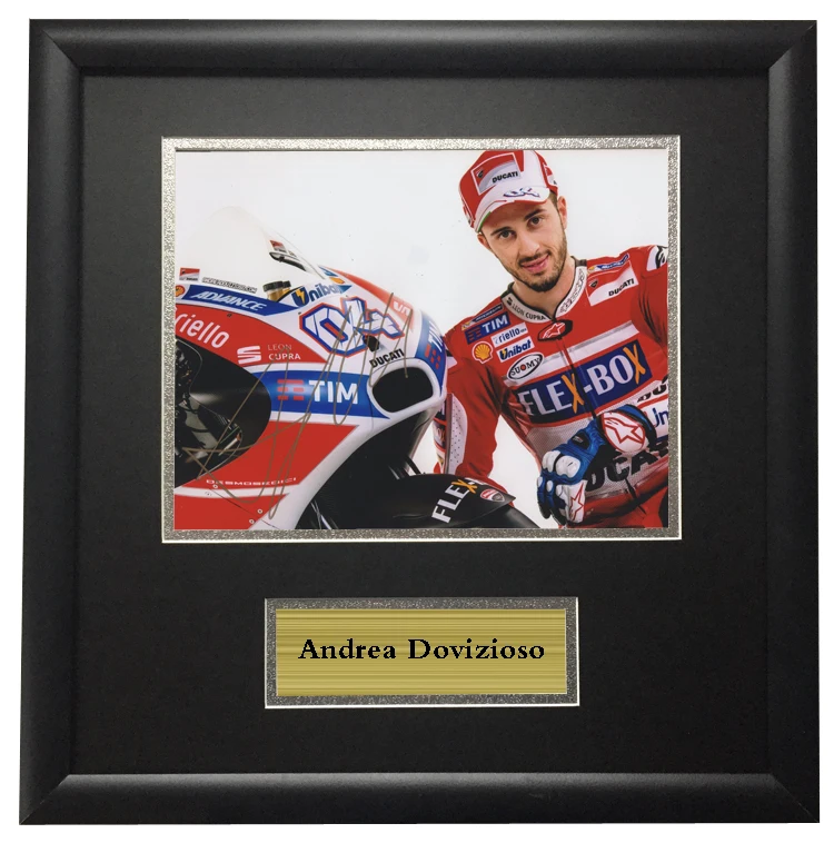 

With SA COA MOTOGP Andrea Dovizioso Racer autographed signeded Photo Framed