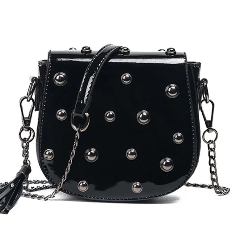 Small Black Patent Cross Body Bag