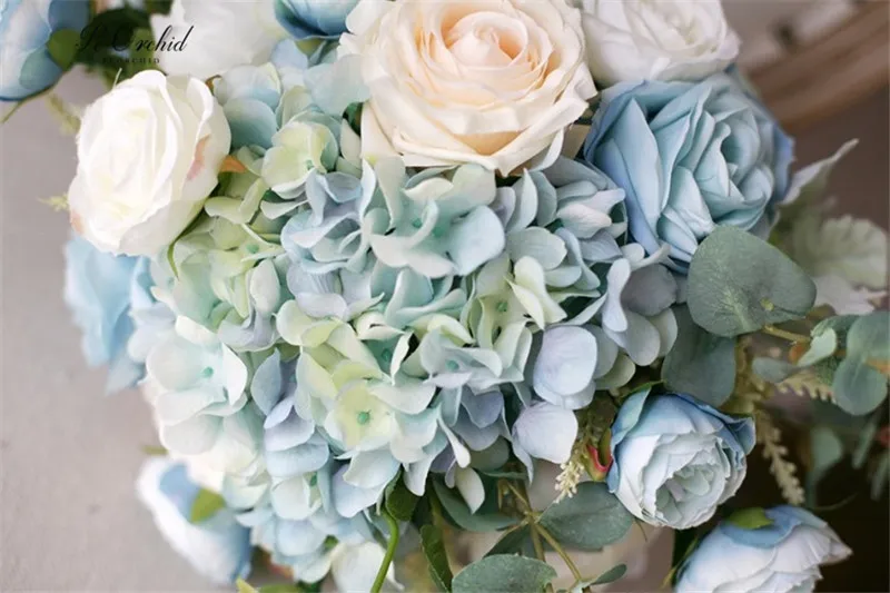 Женский Свадебный букет невесты PEORCHID Tiffany Blue Rose винтажный 2019|Свадебные букеты| |