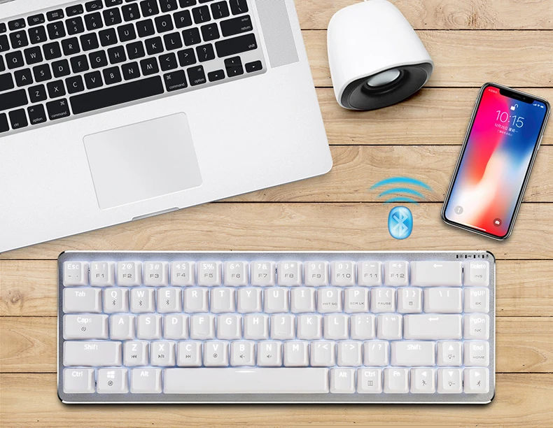 New Arrival Ajazz Zinic teclado wireless keyboard aluminum plate 68 keys white backlit dual-mode bluetooth gaming keyboard cherry switch (1)