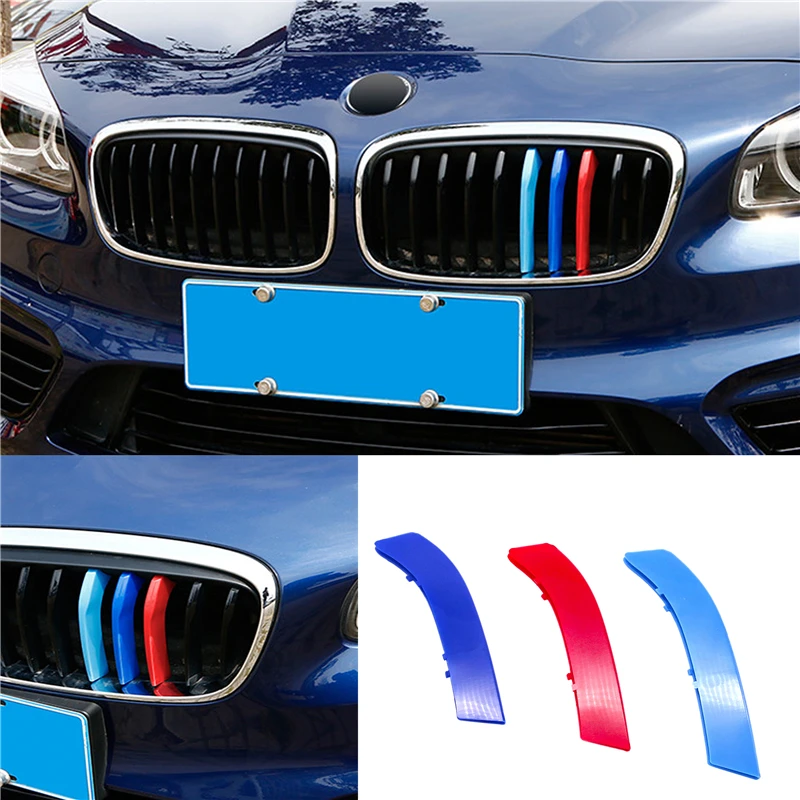 

1 Set For BMW 3 Series Front Grille Trim Sport Strips Cover Power Performance Stickers For BMW E46 E90 F30 F34 E92 E93 Hot Sell