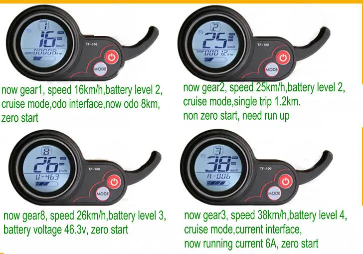 Flash Deal 400W-2000W BLDC 24V36V48V60V controller&LCD display with throttle shifter white/colored screen electric scooter MTB ebike parts 3