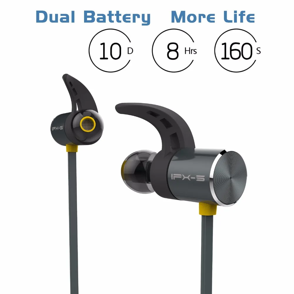 Беспроводные Bluetooth наушники Plextone BX343 IPX5 водонепроницаемые магнитные Спортивная
