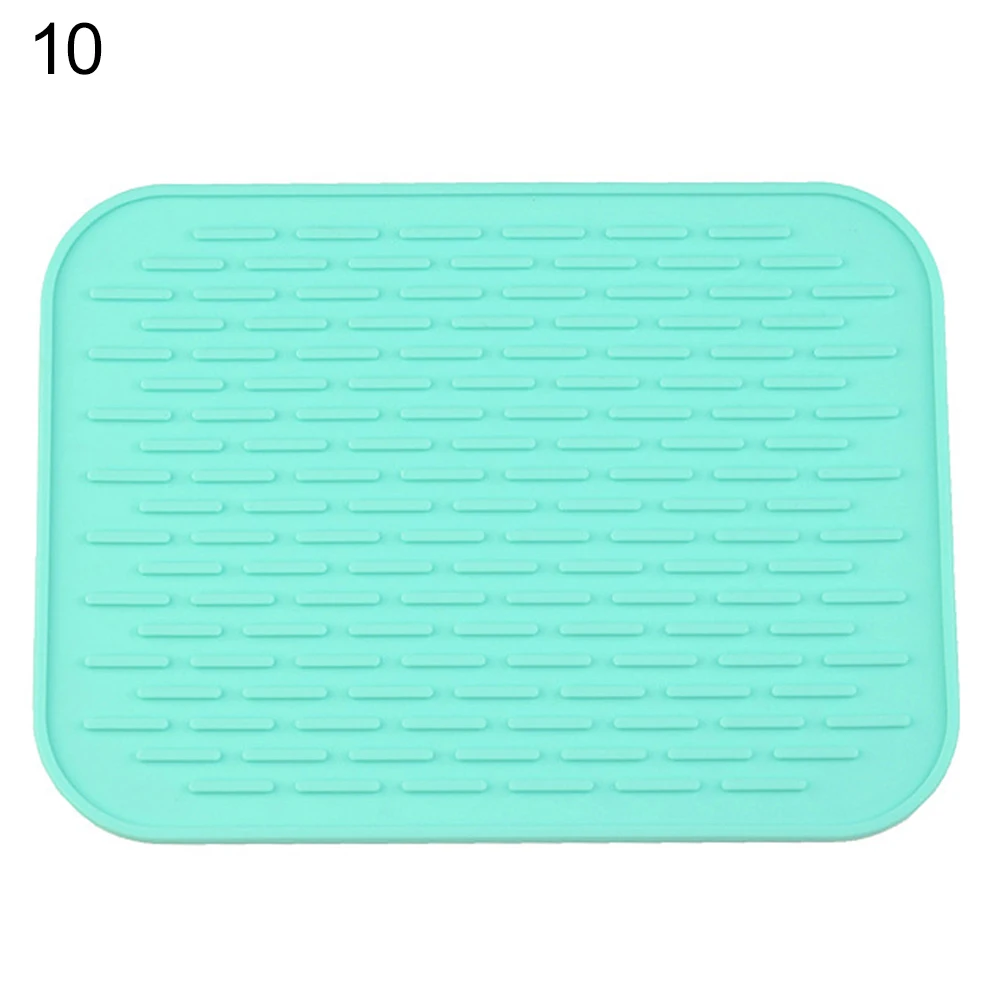 New Kitchen Silicone Heat Resistant Table Mat Non-slip Insulation Pot Pan Holder Pad Cushion Kitchen Pastry Bakeware Mats Placem - Цвет: Светло-зеленый