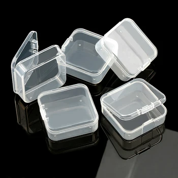 

5.5x5.5x2.1cm square Plastic Storage Box Jewelry Container Transparent Square Box Case Container for Jewelry Beads Earrings
