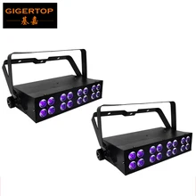 2 шт./лот 16x3 W Led ультрафиолетовый ультрафиолетовая лампа черного цвета DMX512 5 Каналы светодиодный сценический свет AC90V-260V CE музыкальный инструмент