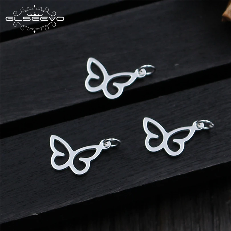 

10pcs 925 Sterling Silver DIY Bracelet Necklace Bangle, Insect Cute Butterfly Charms For Girl Gift For Jewelry Making XA0302