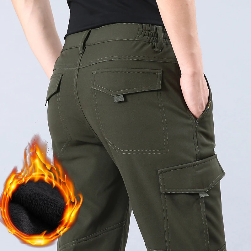 Otoño e Invierno al aire libre pantalones de senderismo hombres Softshell de terciopelo grueso Cálido impermeable y transpirable pantalones de esquí de Camping Trekking Pantalones Otoño e Invierno al aire libre pantalones de senderismo hombres Softshell de terciopelo grueso Cálido impermeable y transpirable pantalones de esquí de Camping Trekking Pantalones