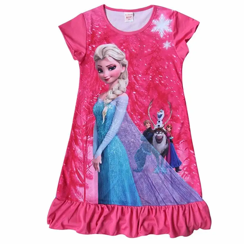 Платье Эльзы для девочек; ночная рубашка; Пижама; платье для маленьких девочек; одежда для сна для малышей; пижамы; платья принцессы для девочек