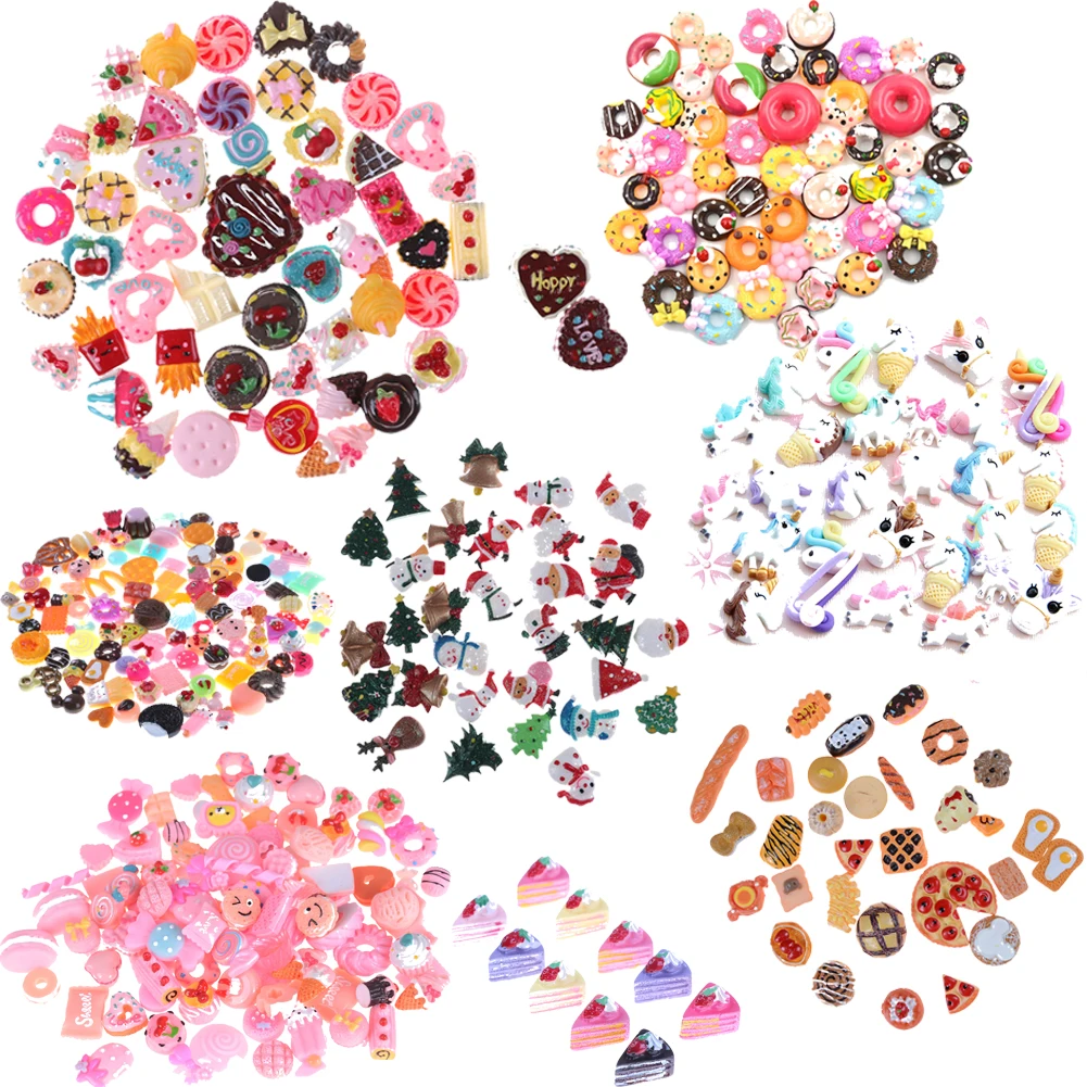 

10pcs Colorful Christmas Dolls Miniature Pretend Toy Mini Play Food Cake Biscuit Donuts For Dolls DIY Jewelry Pretend Play Toy