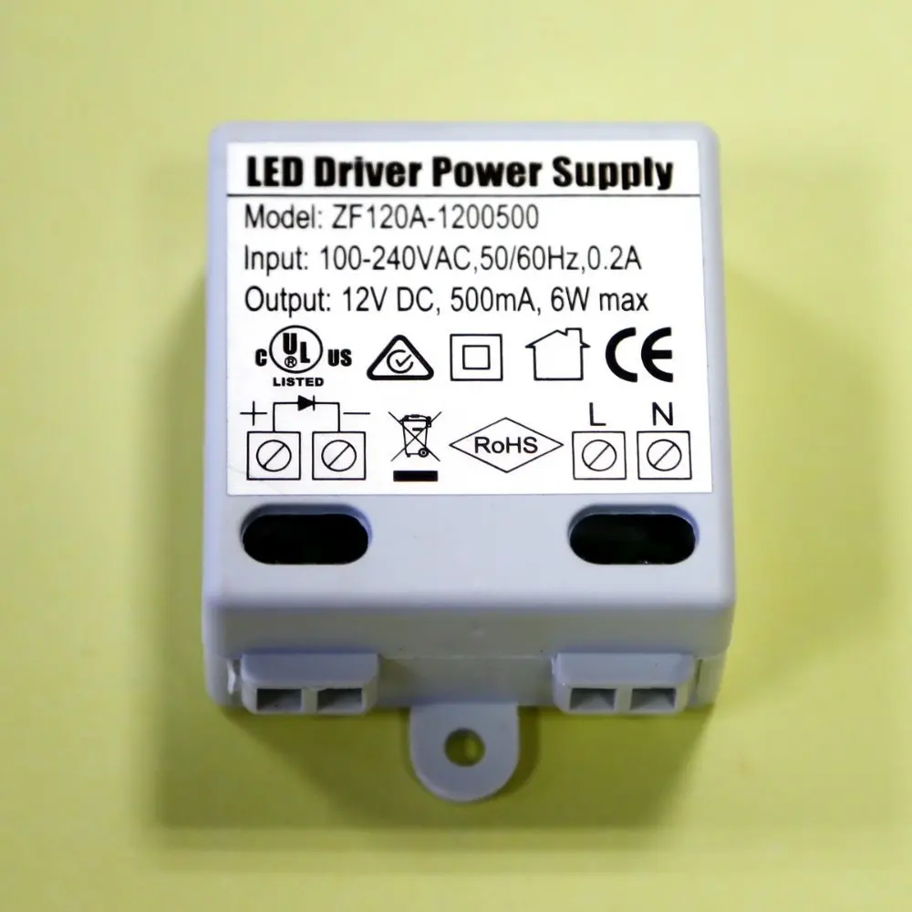 200PCS/LOT DC12V 500mA 6W LED Driver, Mini Ultra thin Compact size LED ...