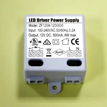 

200PCS/LOT DC12V 500mA 6W LED Driver, Mini Ultra-thin Compact size LED Driver power supply