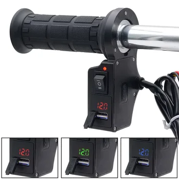

Motorcycle electric hand handle winter 12V modified with switch digital display handlebar adjustable high and low temperature