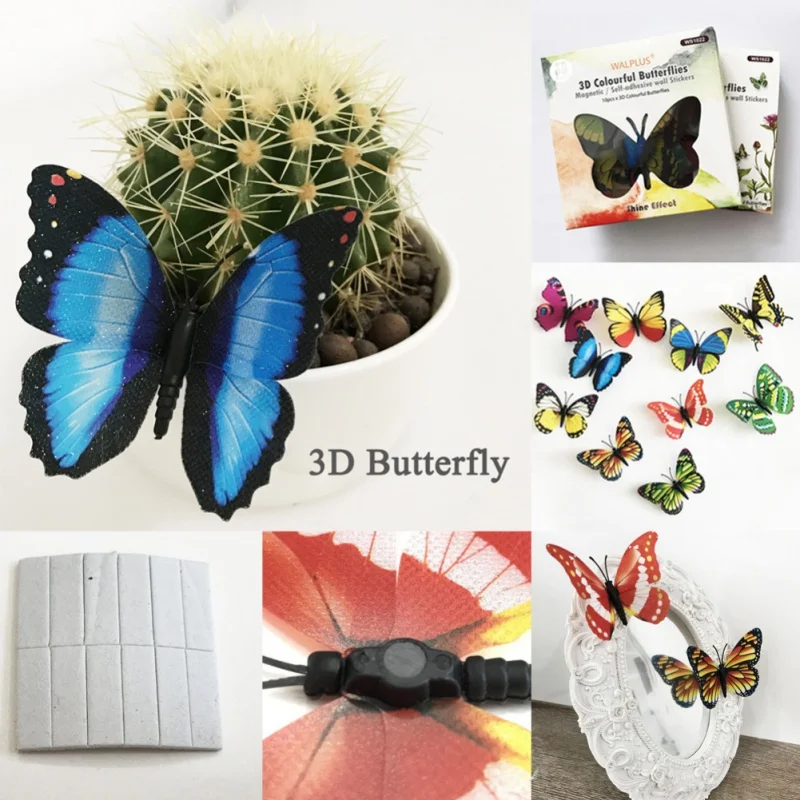 

Simulation 3D Butterfly Magnet PVC Butterfly Flash Wall Sticker 10 Pack