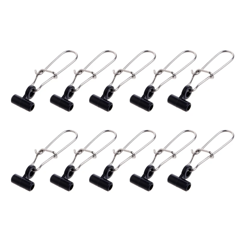 

OOTDTY 10Pcs Fishing Sinker Slide Snap Clip Connector Swivels For Finder Braided Line