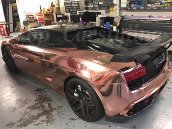 

High Flexible Chrome Mirror Rose Gold Vinyl with Bubble Free Air Release DIY Wrap Sheet Film Car Sticker Decal 1.52x20m/roll